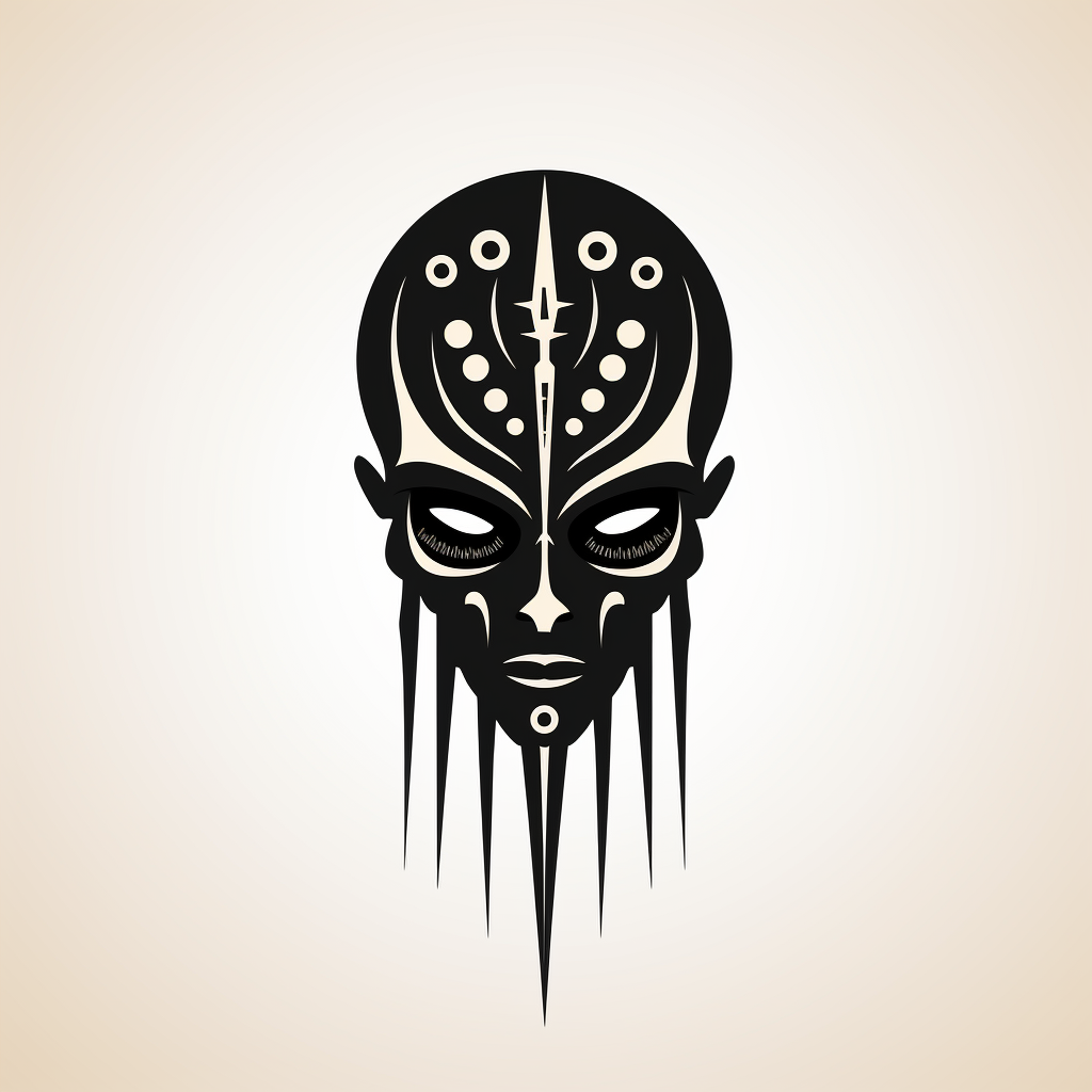 Bold Alien Tribal Logo Tattoo