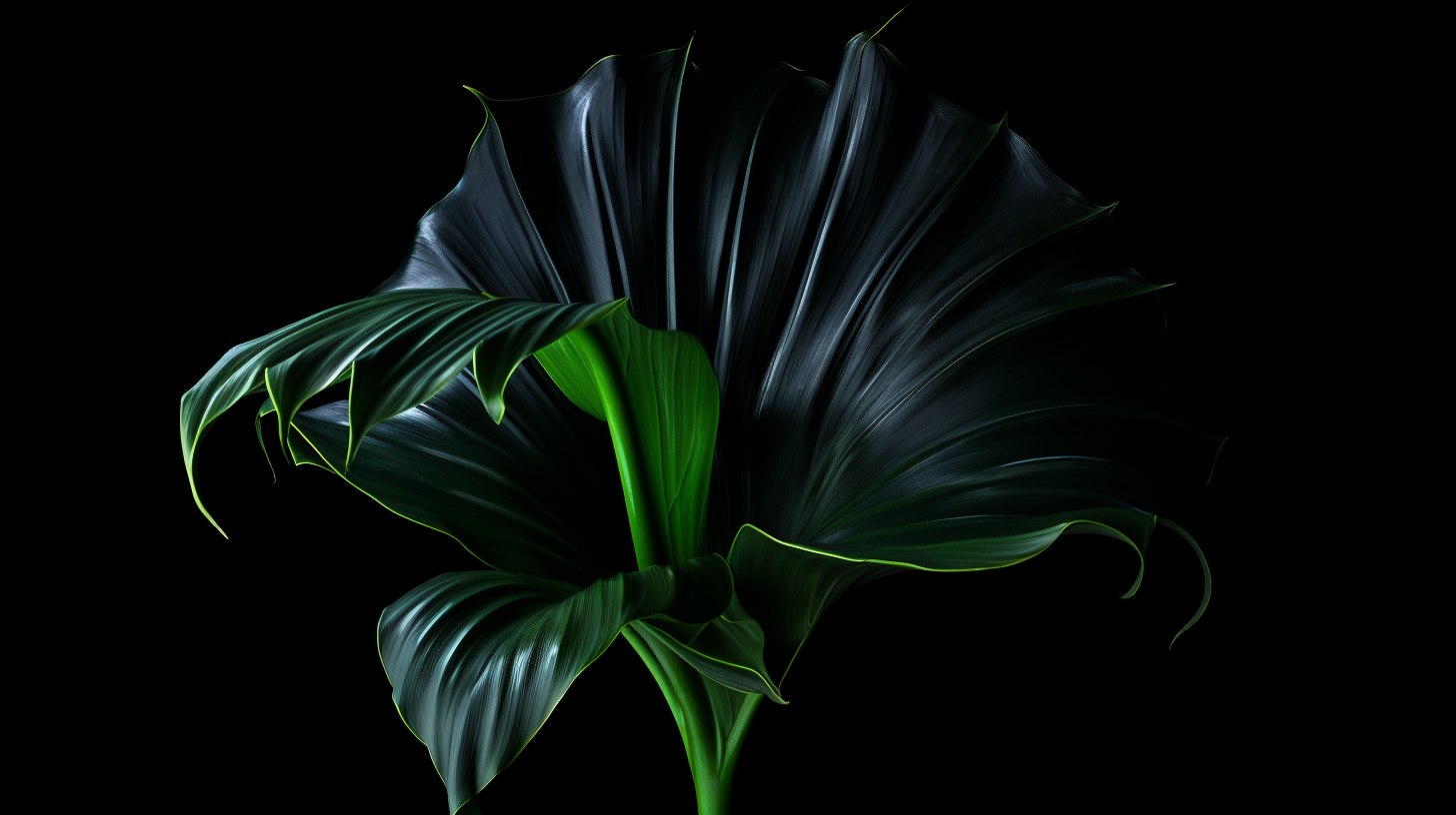 Exquisite Alien Tropical Plant on Black Background