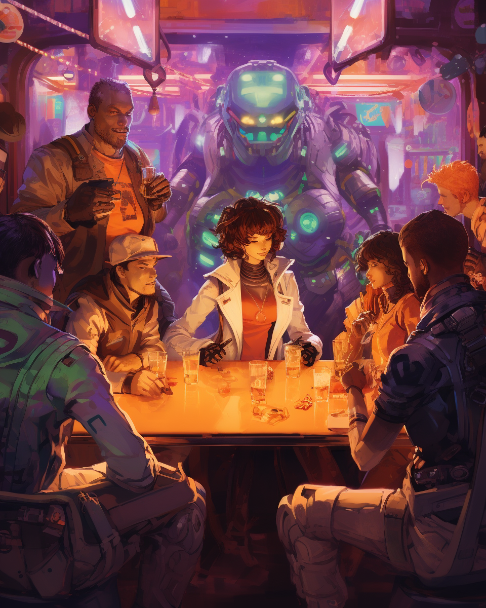 Group of Aliens Partying at a Bar