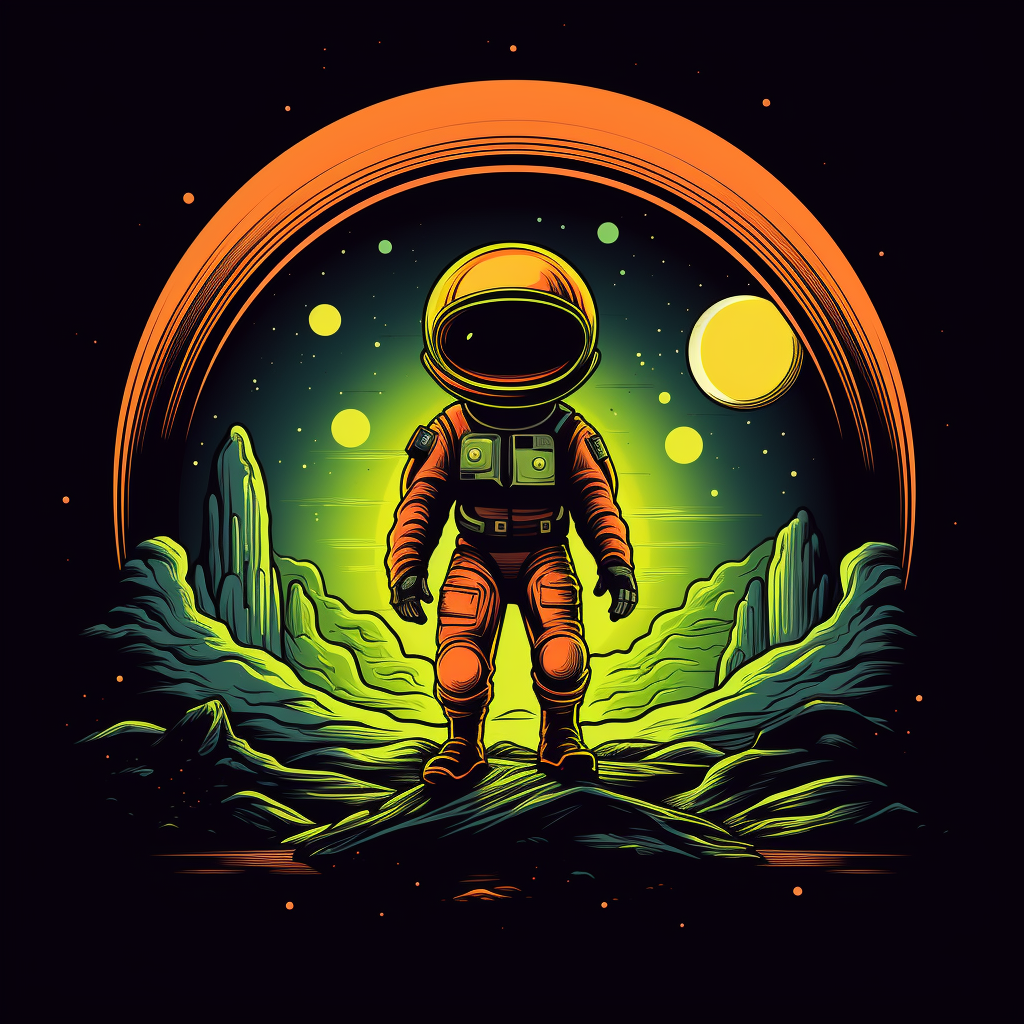 Cool alien astronaut t-shirt design