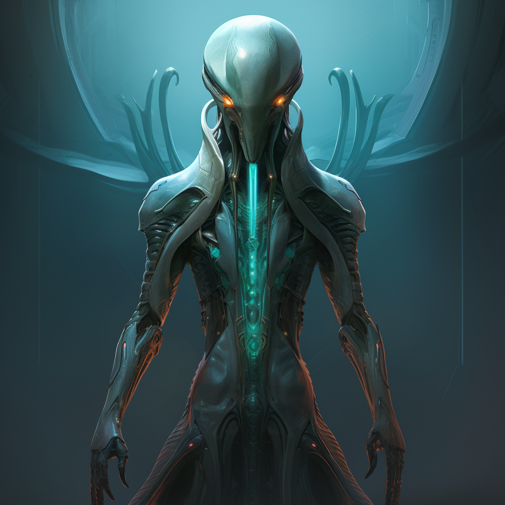 Futuristic Alien Boss from Mars in Standing Position