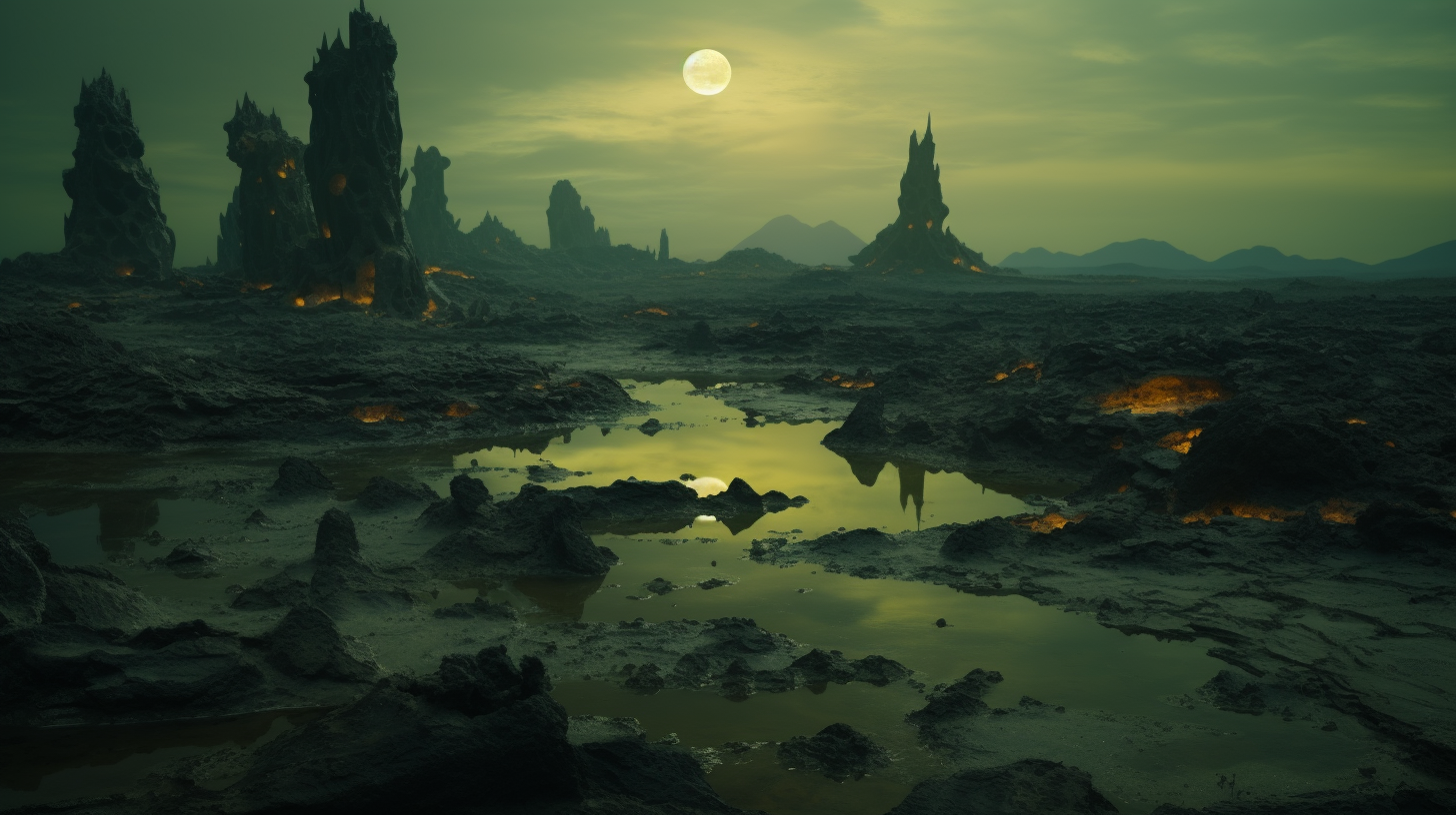 Breathtaking Sunset in Alien Landscape