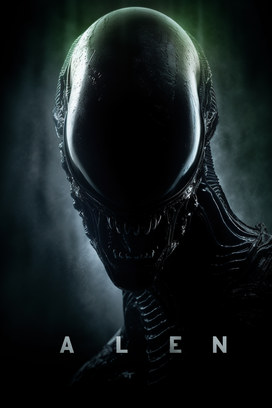 Mysterious shadowed alien movie poster