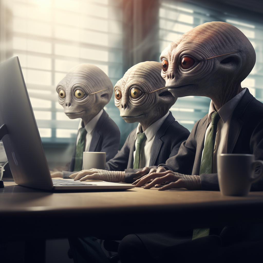 Friendly aliens designing company website