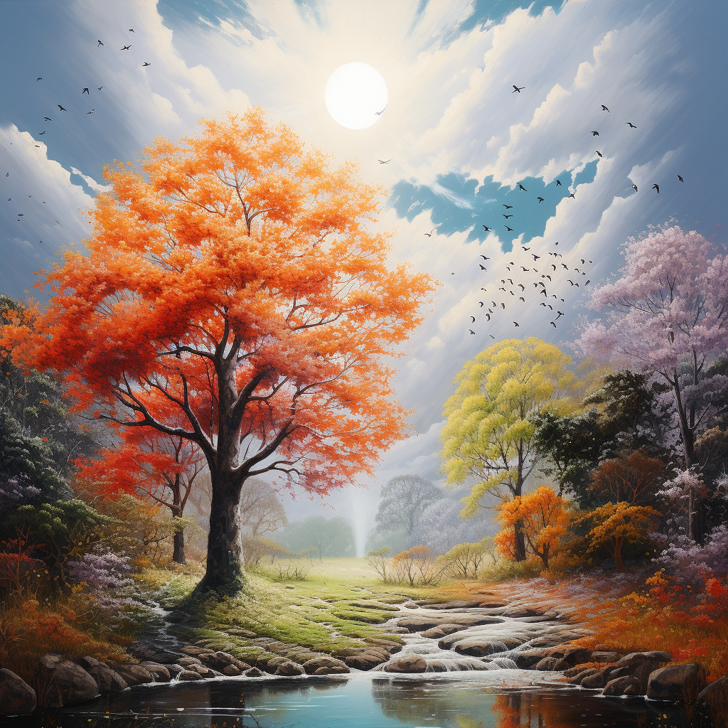 Four seasons in one painting