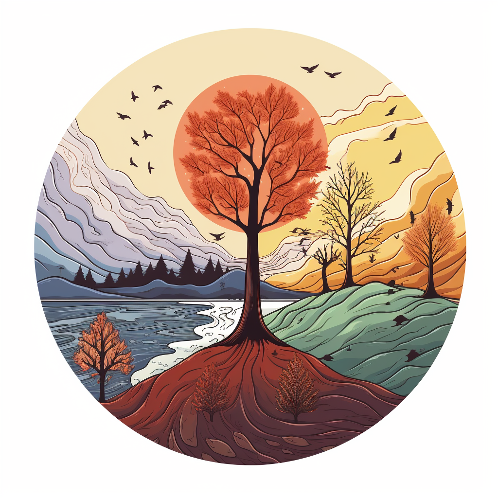 All Seasons Circle Logo Illustration