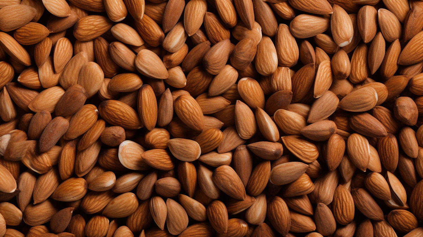 Almond Seeds Top View Background