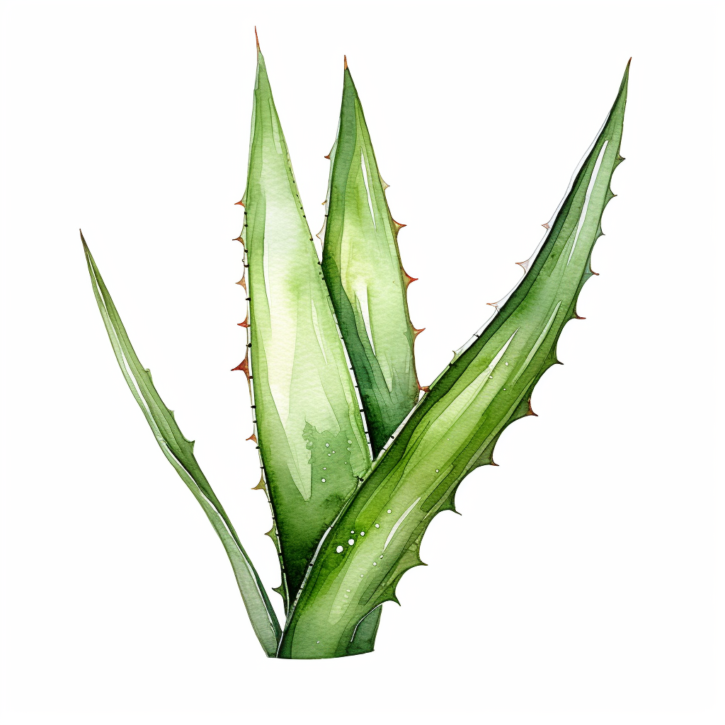 Aloe vera watercolor illustration