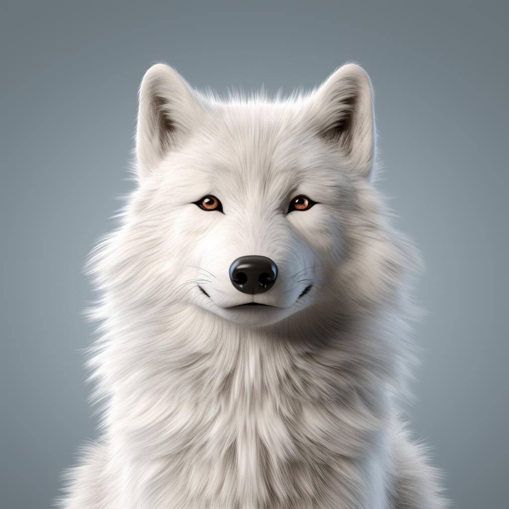 White wolf with sophisticated gaze