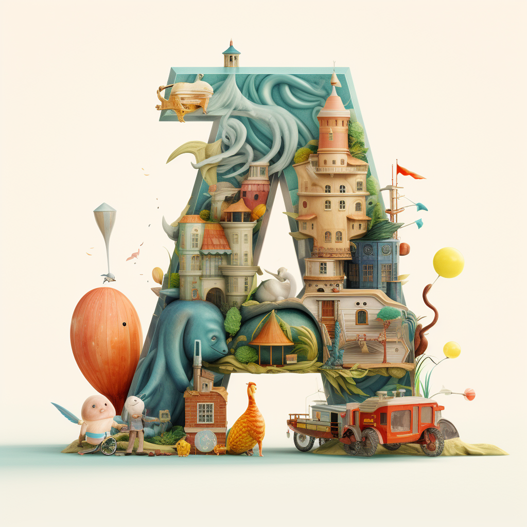 Colorful alphabet illustration for children