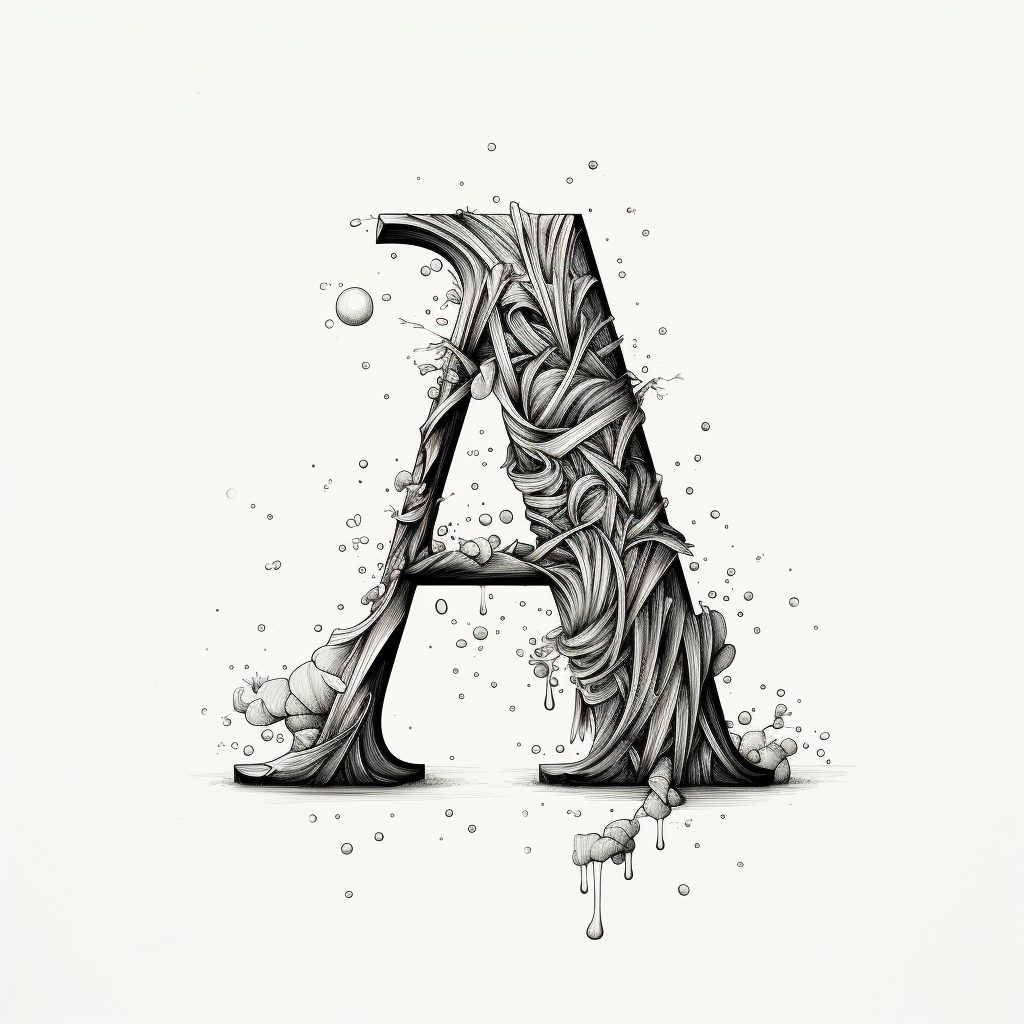 Minimalist alphabet letters in artwork