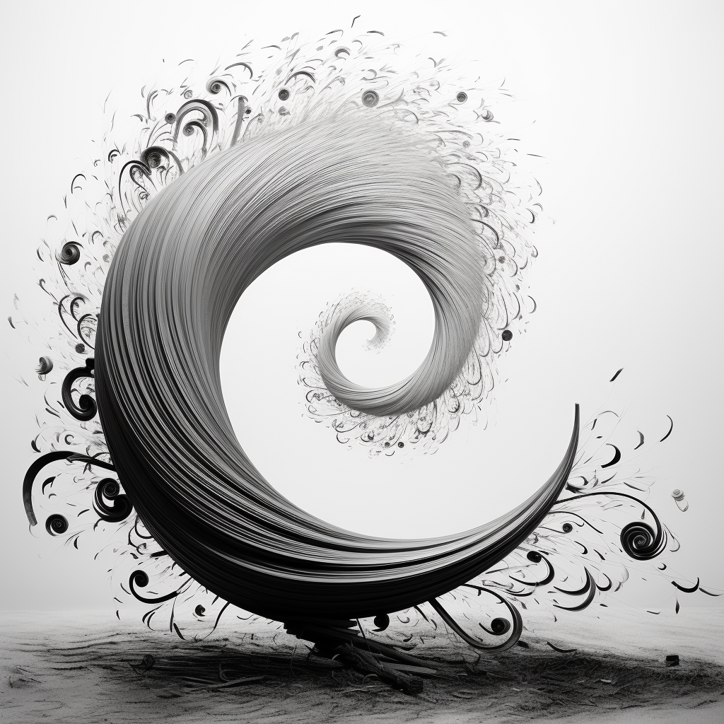 Swirling Alphabets in Black and White