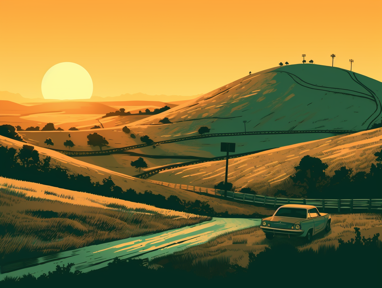 Sunset over Altamont Pass