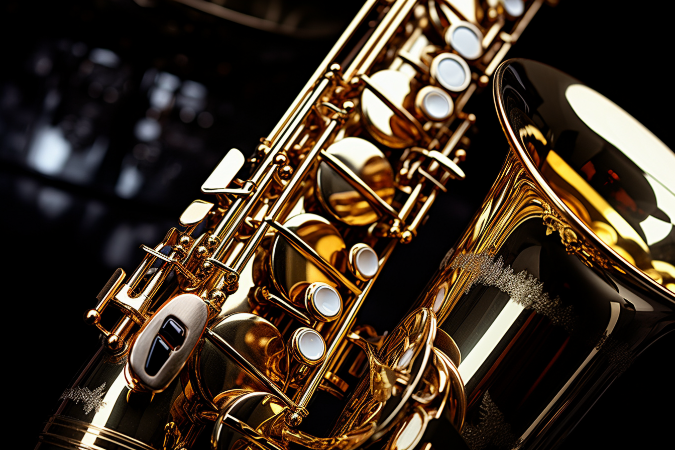 Close-Up of Alto Saxophone  (6 words)