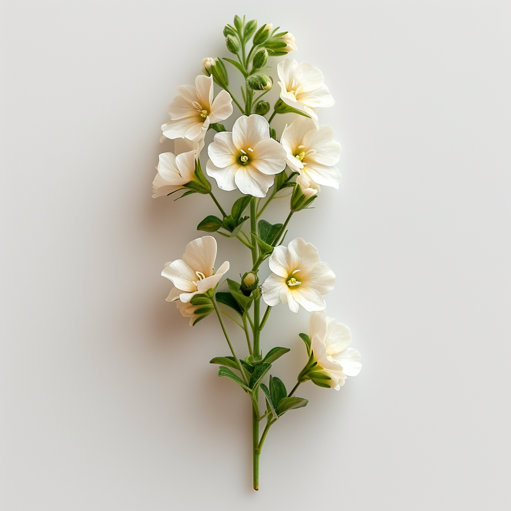 Alyssum Flower on White Background