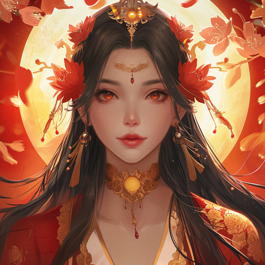 Amaterasu Asian Sun Goddess Portrait