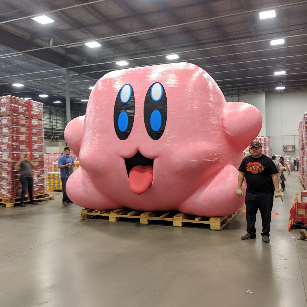 Amazed Kirby inside Costco