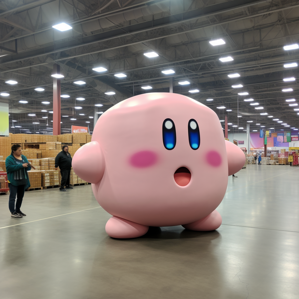 Small amazed Kirby exploring Costco