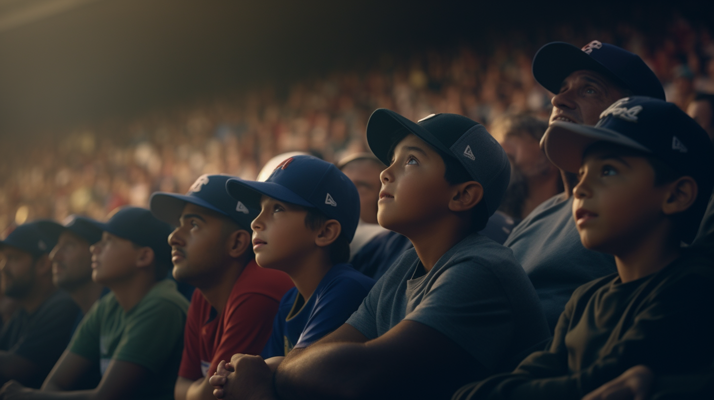 Amazed parents at baseball game crowd