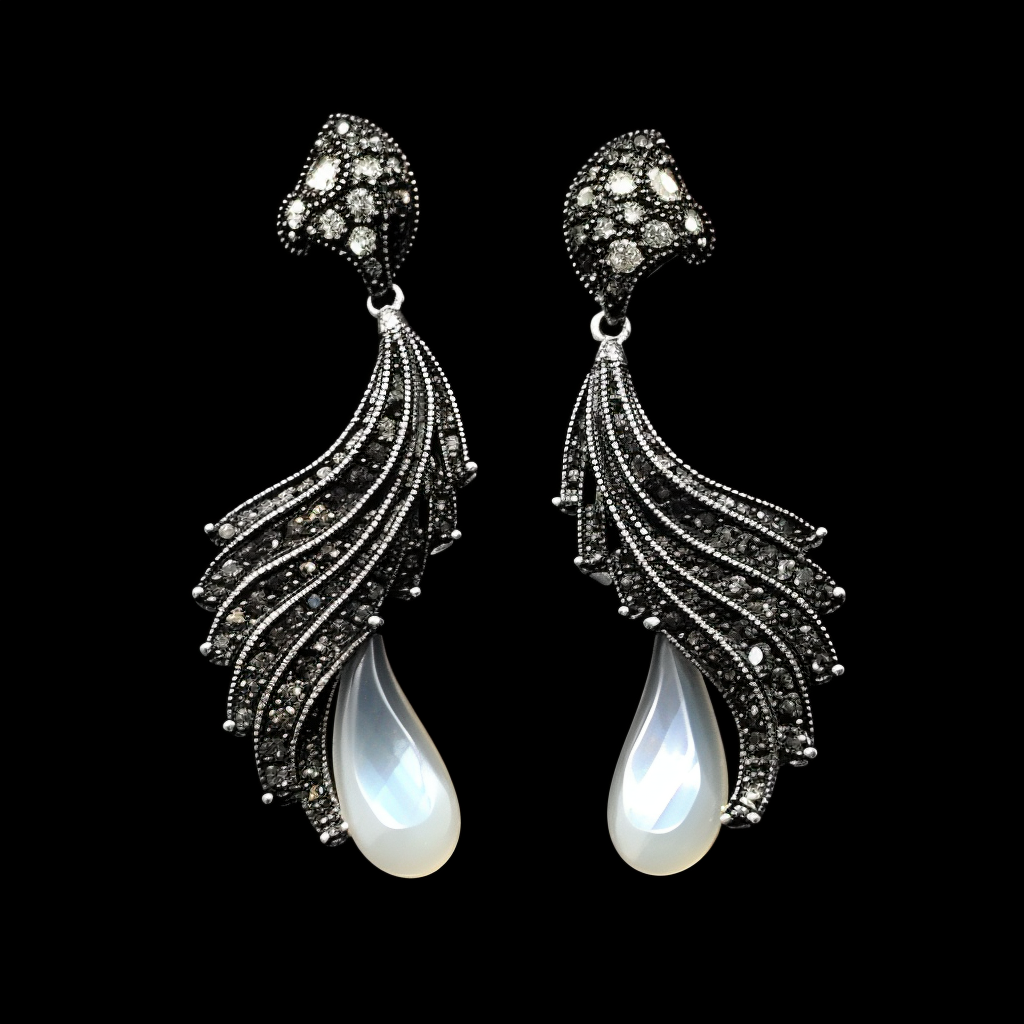 Beautiful sterling silver moonstone earrings