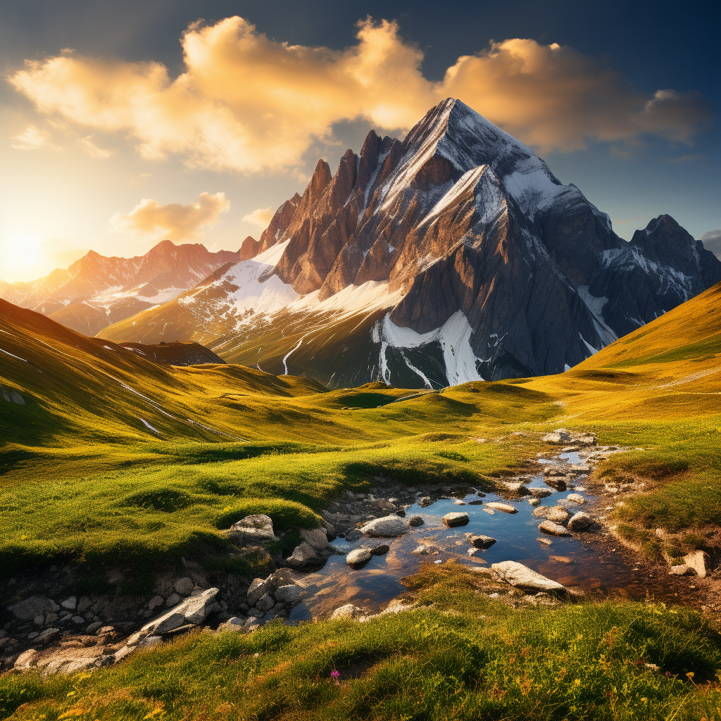 Sunset view of Seceda Peak