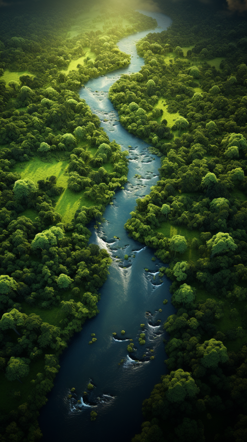 Photorealistic view of the Amazon Rainforest