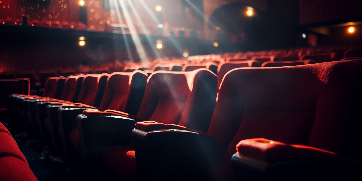 Blurry interior of an AMC theater