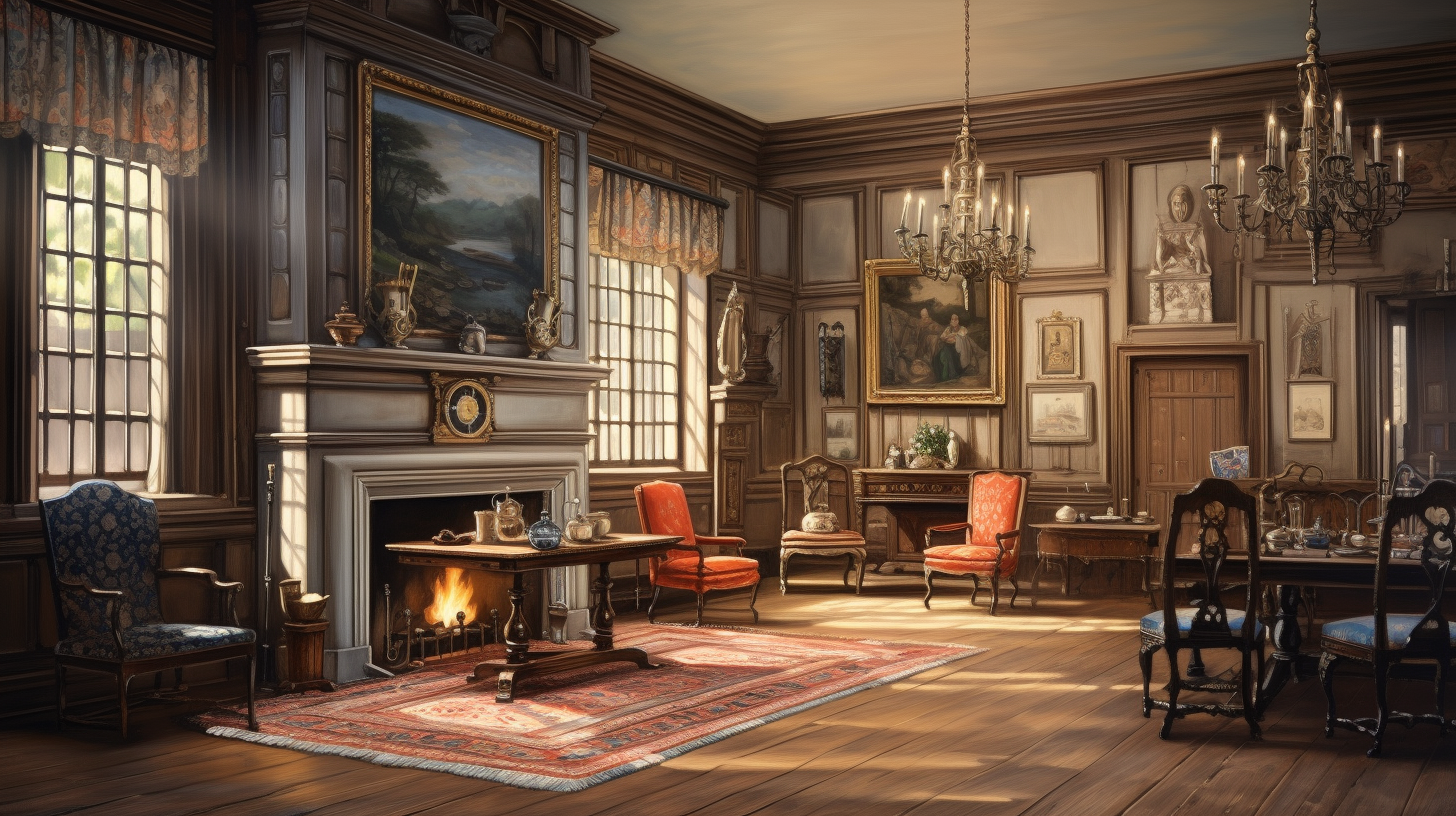 Historic American interior room painting