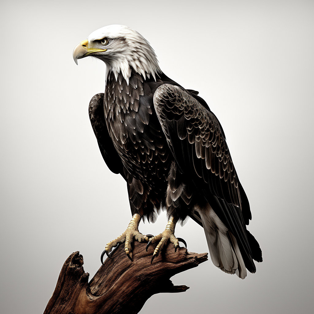 American Bald Eagle Perched on Branch