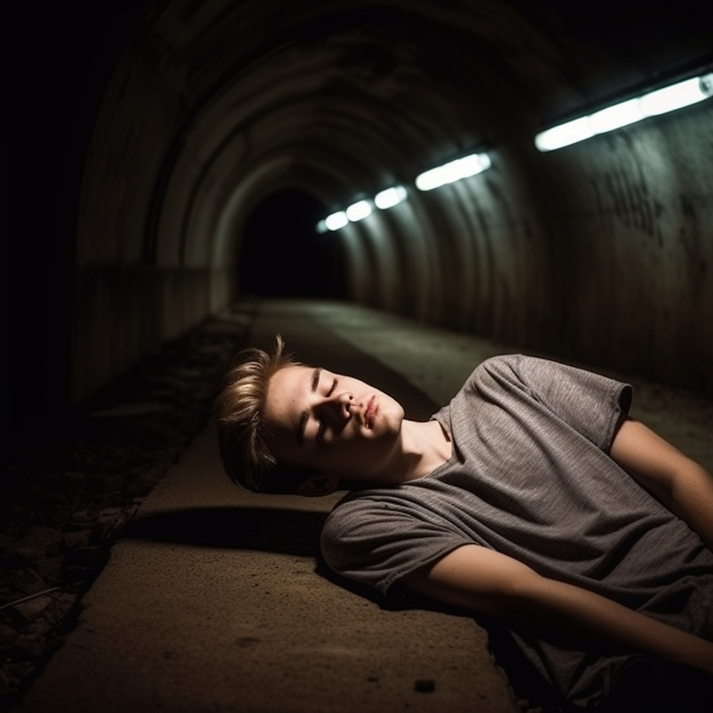 Young American boy sleeping peacefully