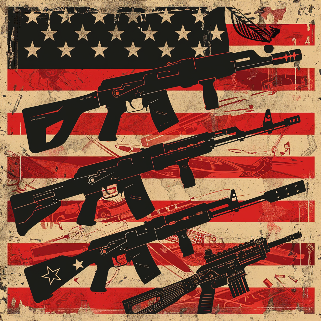 American flag guns propaganda style