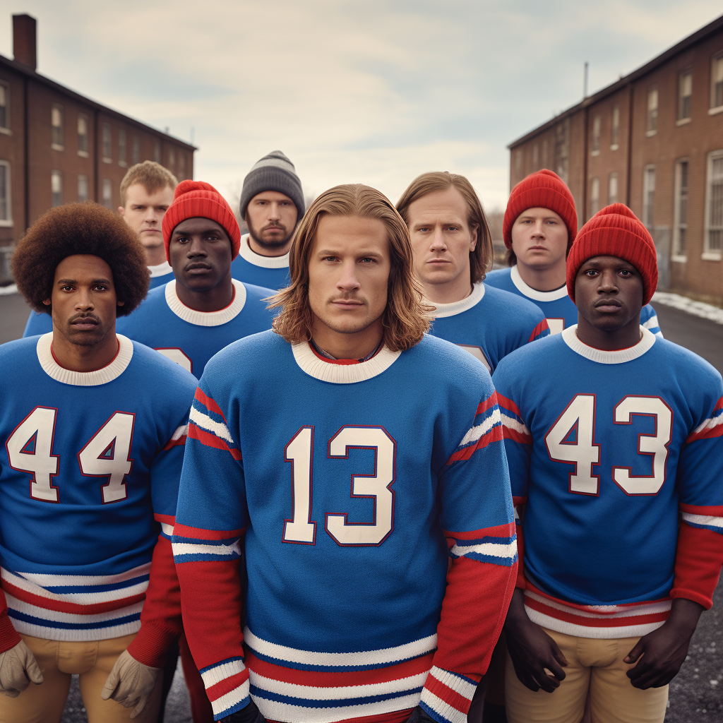 American Football Team in Wes Anderson Style