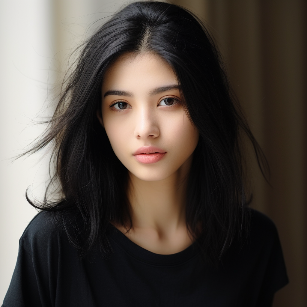 Beautiful American-Japanese Girl with Freckles