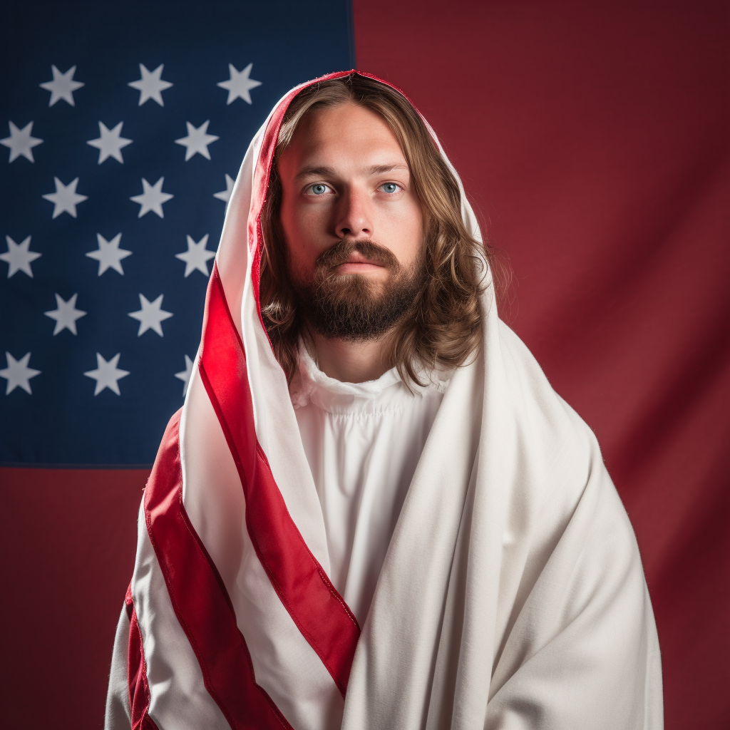 American Jesus Confederate Flag Ironic