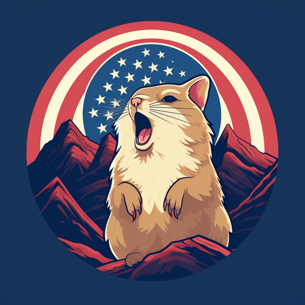 American Pika howling logo in Miyazaki style