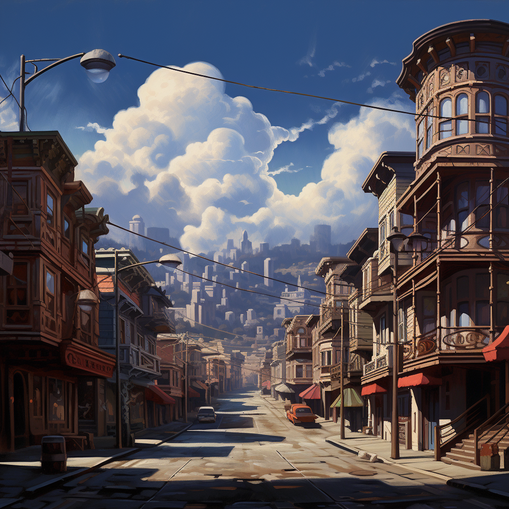 Game Concept Art of American Town Streets