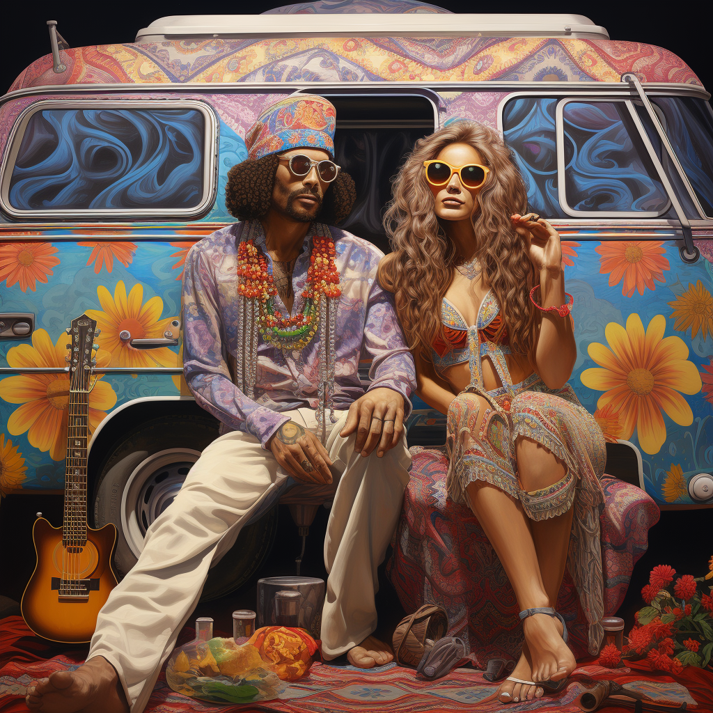 Classic Americana Art with Festive Hippie Twist