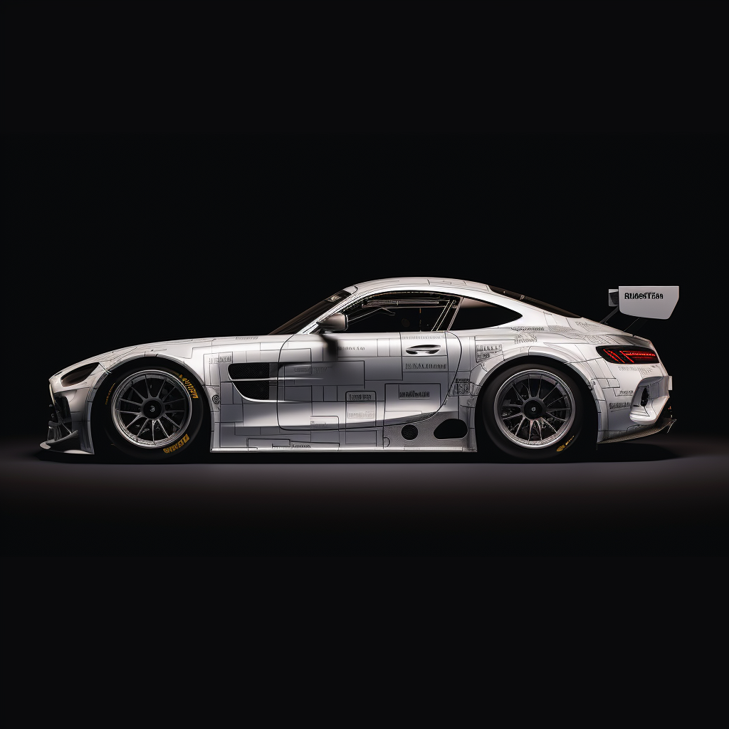 AMG GTS GT3 Race Car in White