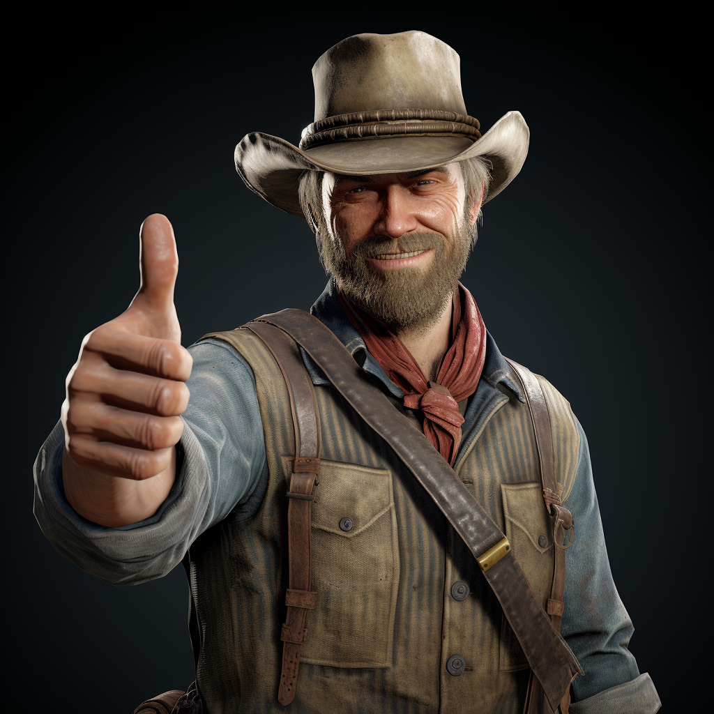 Amish man smiling, thumbs up