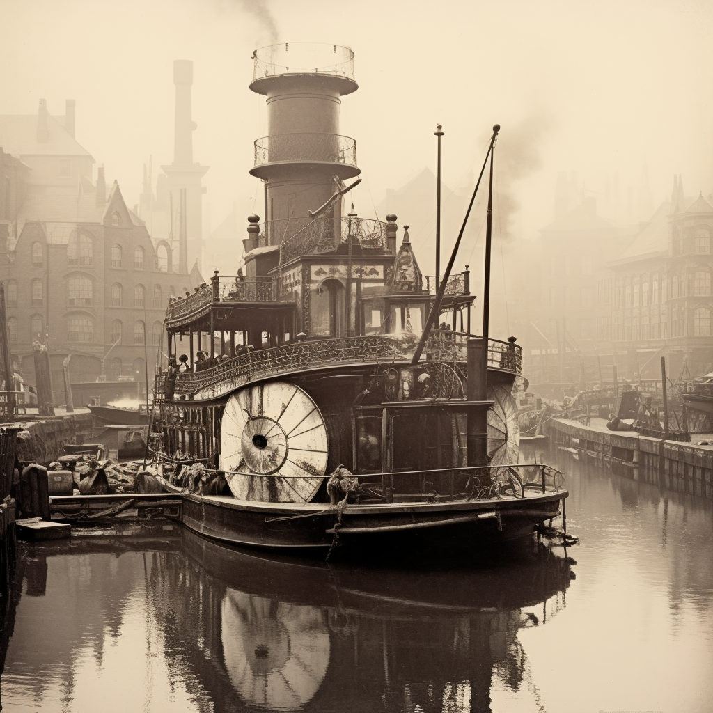 Vintage Amsterdam River Steamer 1900 Tintype