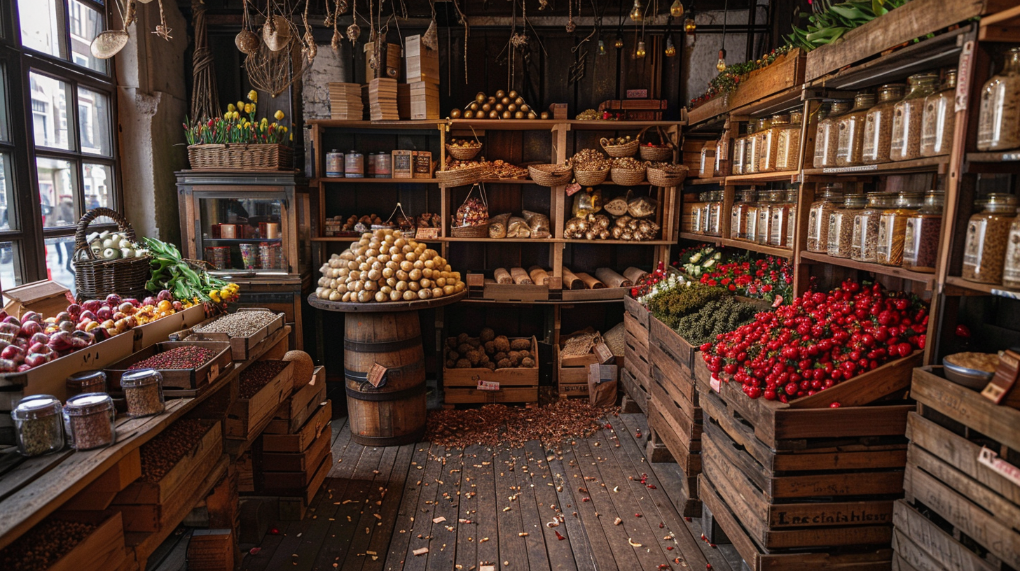 Wooden Crates Tulips Spices