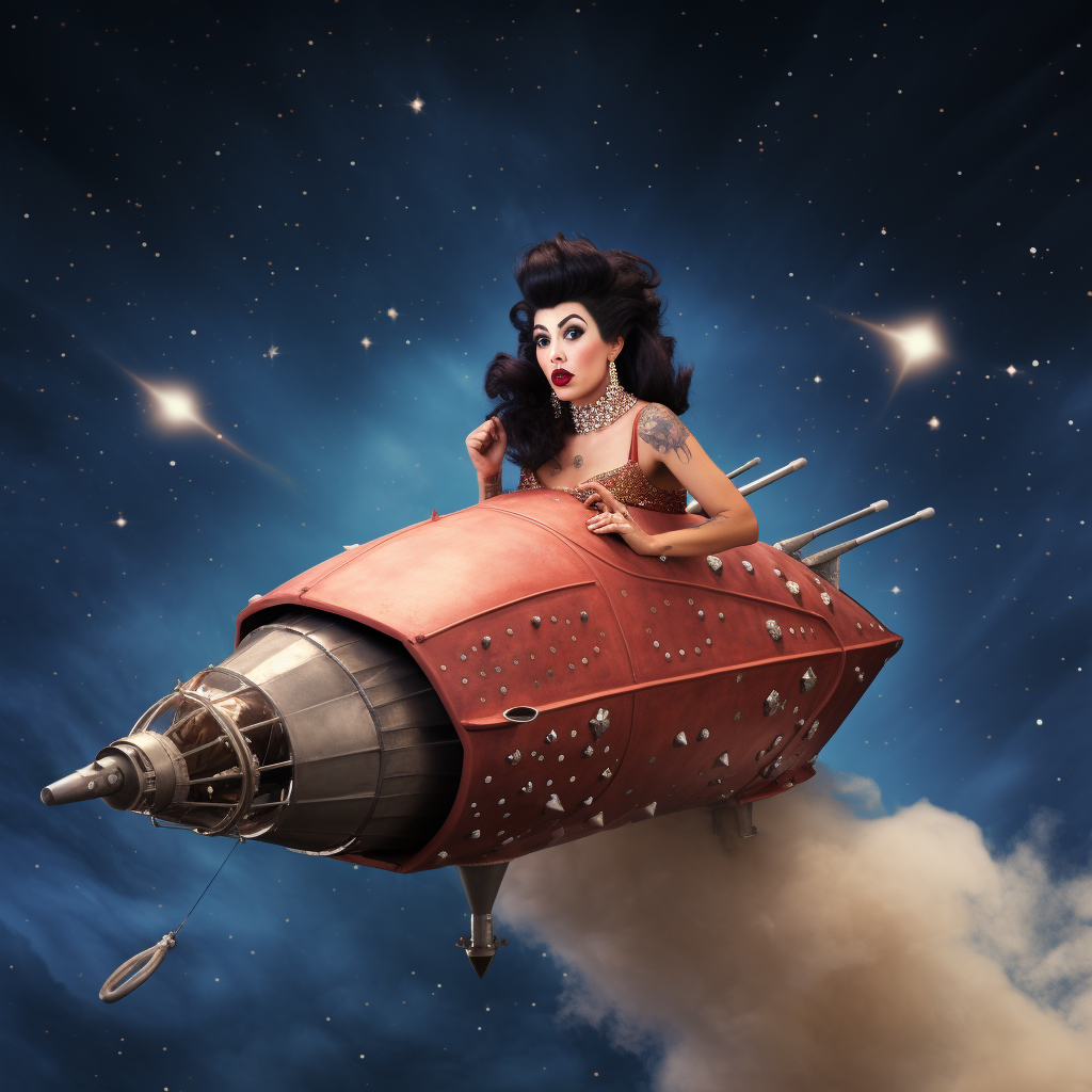 Amy Winehouse on a Rocket Ship