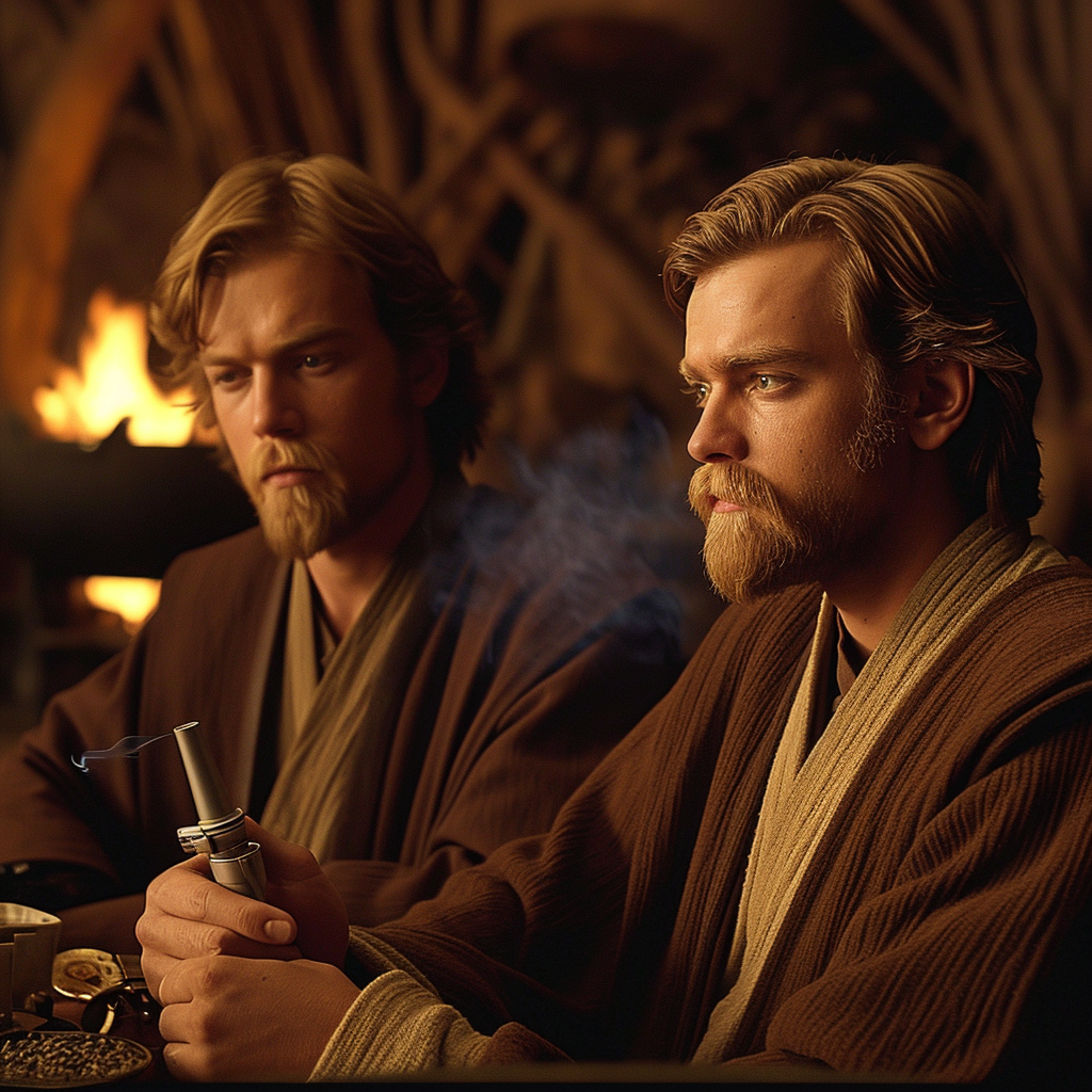 Anakin Skywalker and Obi-Wan Kenobi smoking marijuana