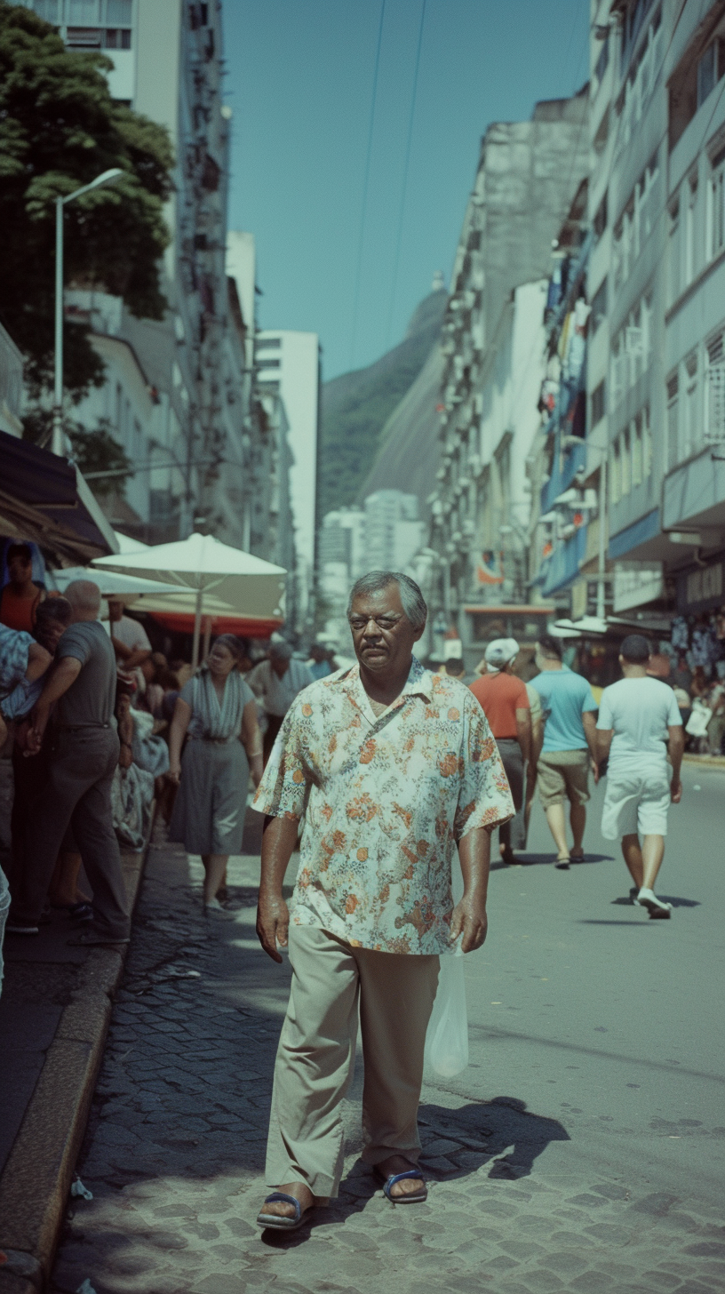 Brazilian people living their routine in colorful Rio de Janeiro