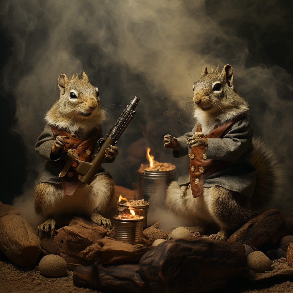 Playful squirrels in anarchy