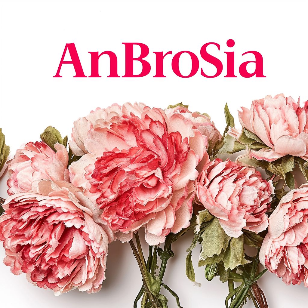 AnBroSia modern font pink on white background