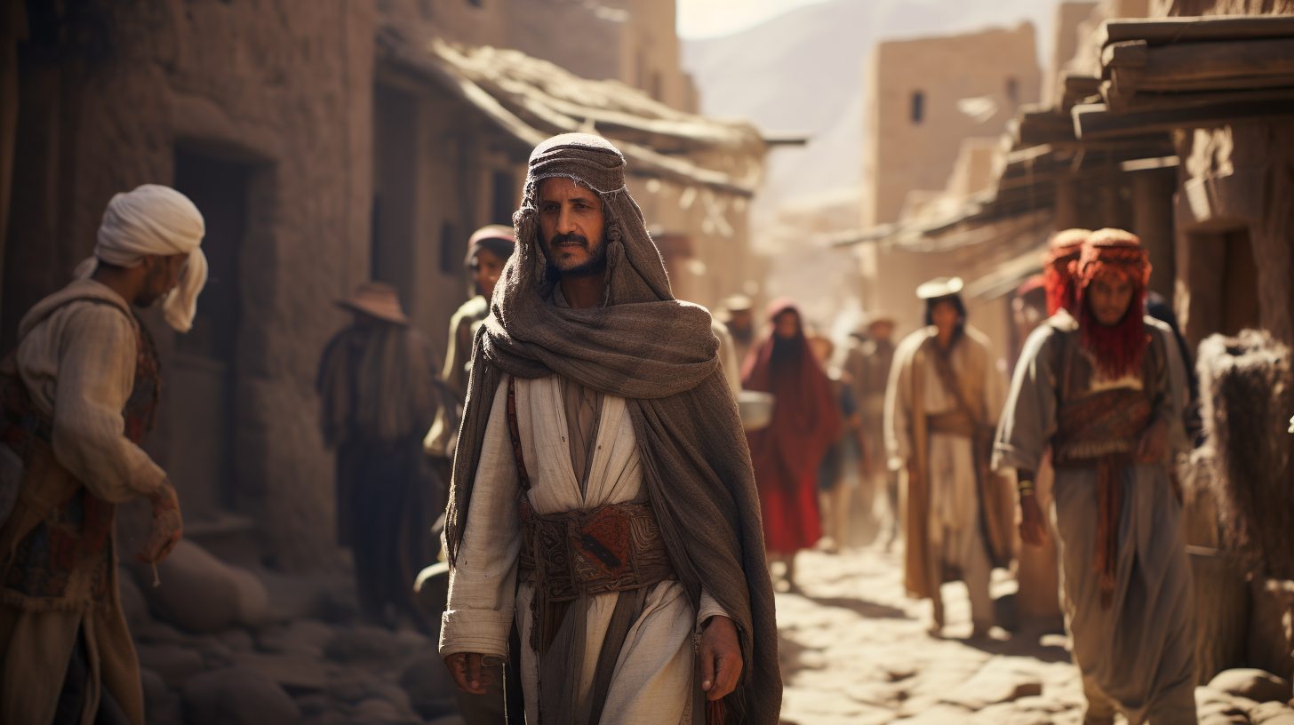 Ancient Arab Tribe in Yemen Walking People