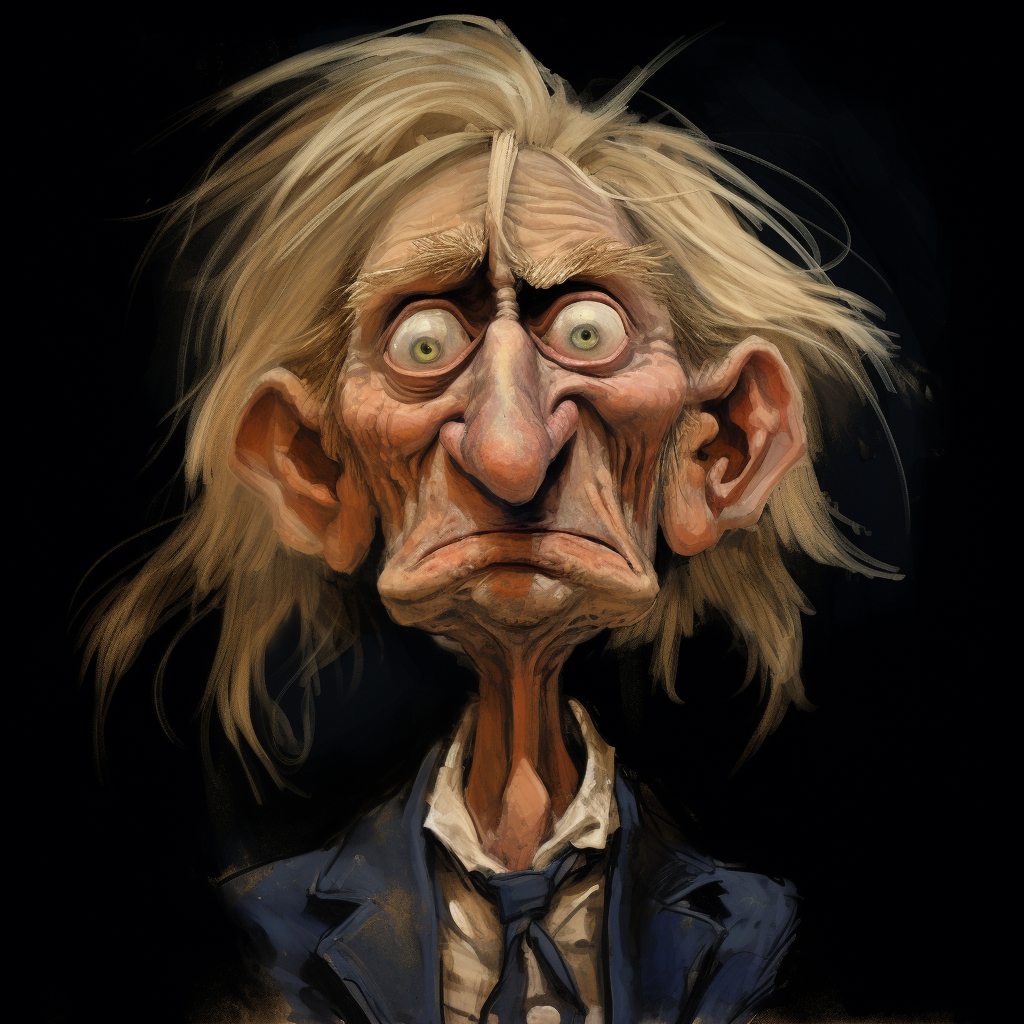 Caricature of an ugly ancient count