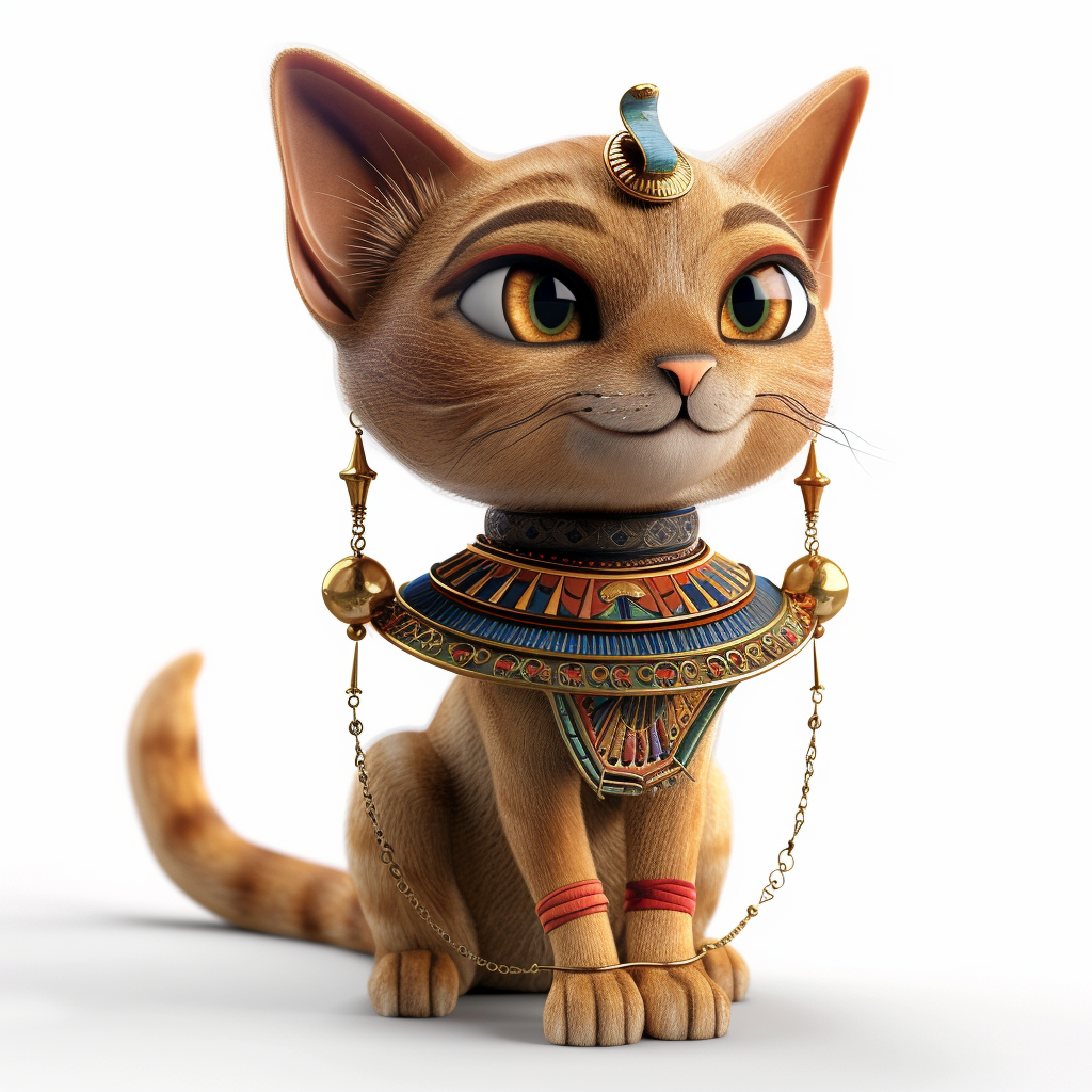 Ancient Egyptian Cat in Pixar Style Animation