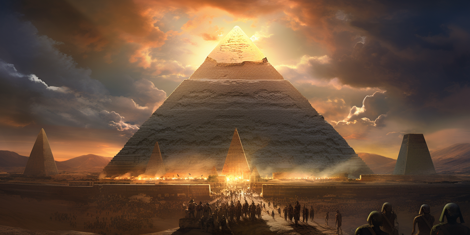 Ancient Egyptian pyramid harnessing solar energy